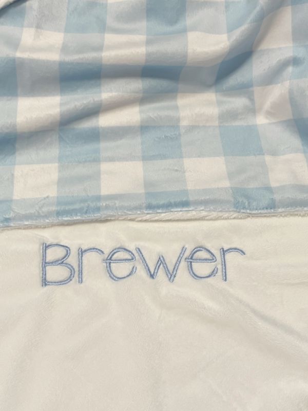 Blue Gingham Crib Comforter Handmade Blankets - The Creative Raccoon