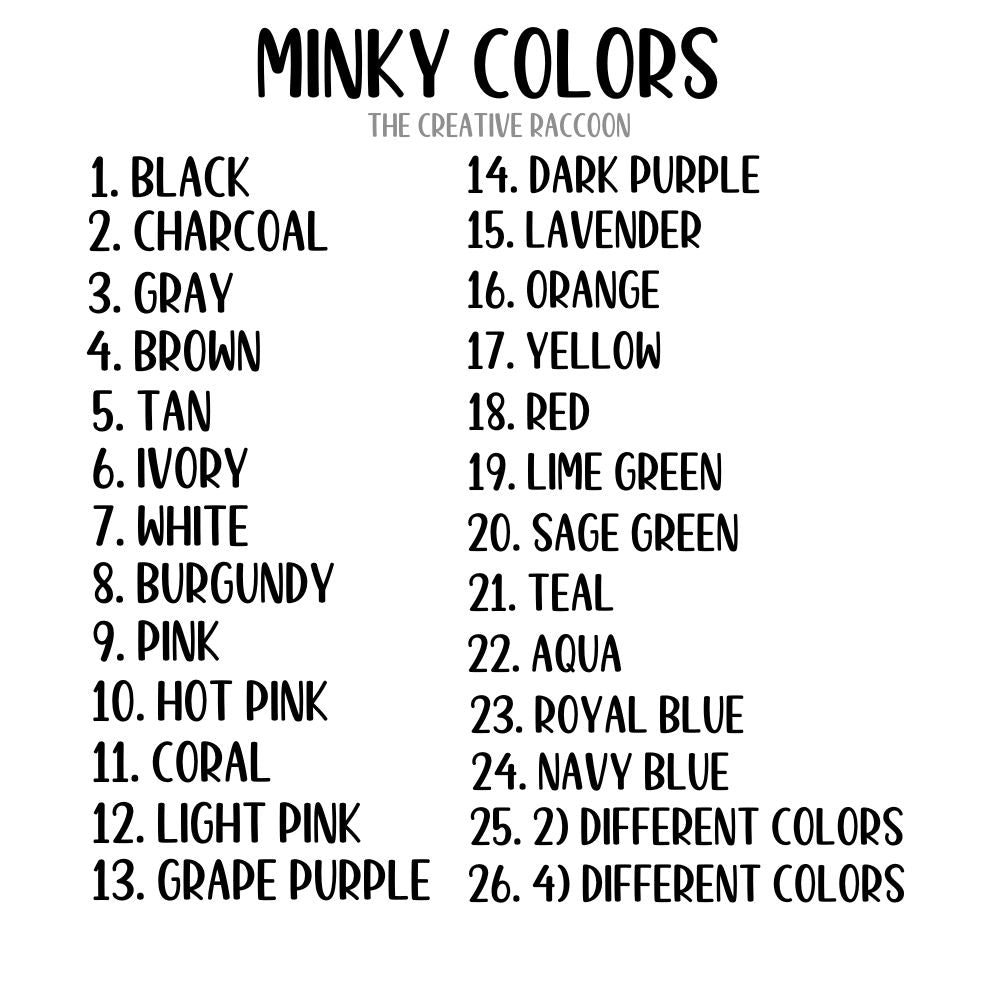 minky colors available for the minky car seat strap covers