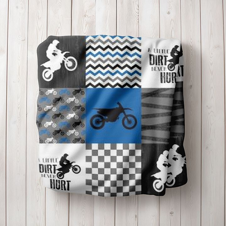 Checkered Throw Blanket Motocross Handmade Blankets - The Creative Raccoon