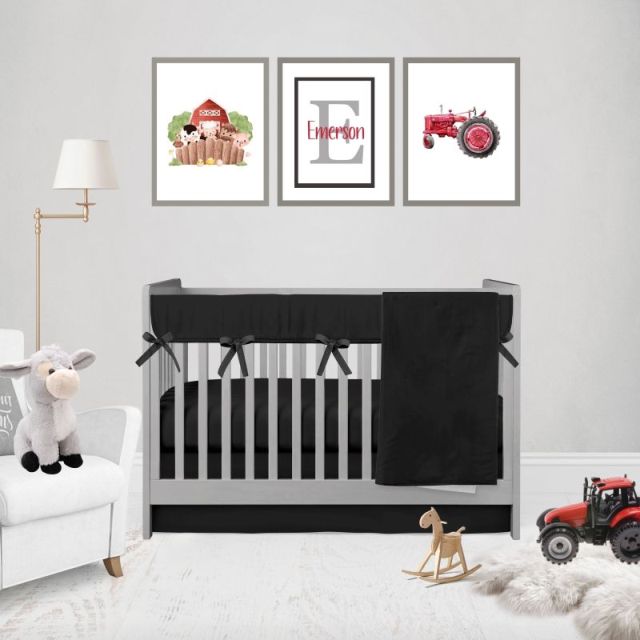 Crib Rail Cover for Teething: Black Nursery - The Creative Raccoon