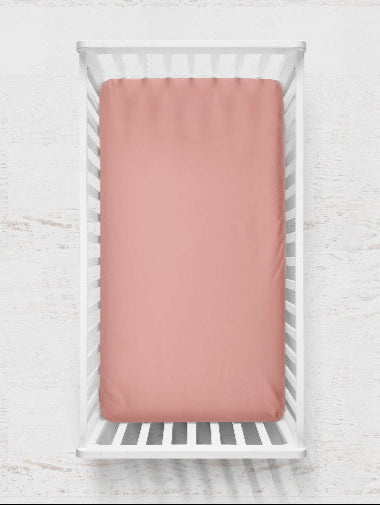 Crib Sheet - Coral Pink - The Creative Raccoon