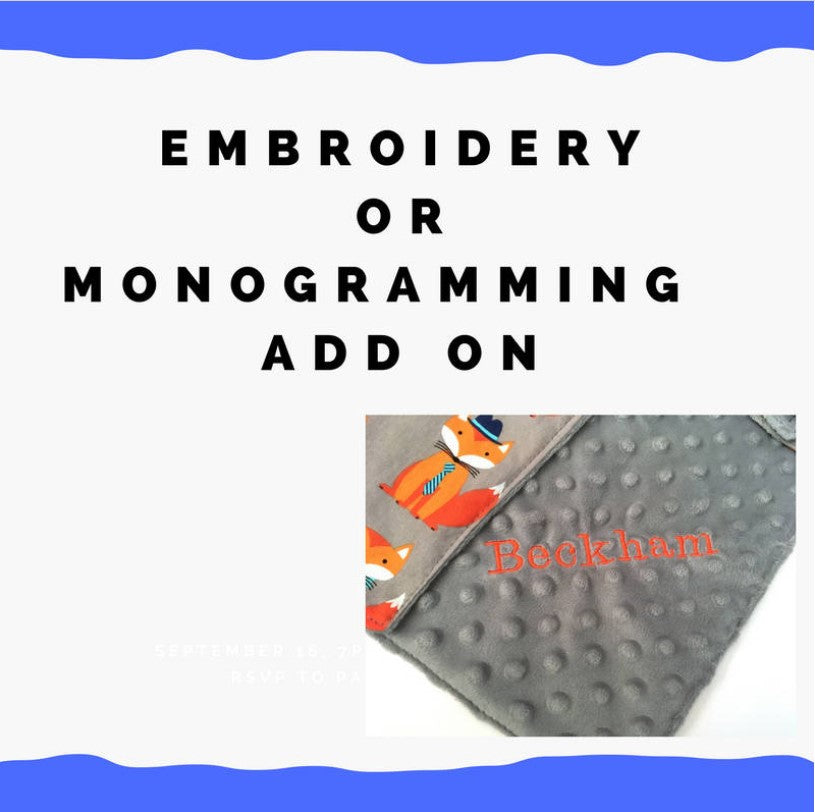 Custom Embroidery Applique Monograms Add On - The Creative Raccoon