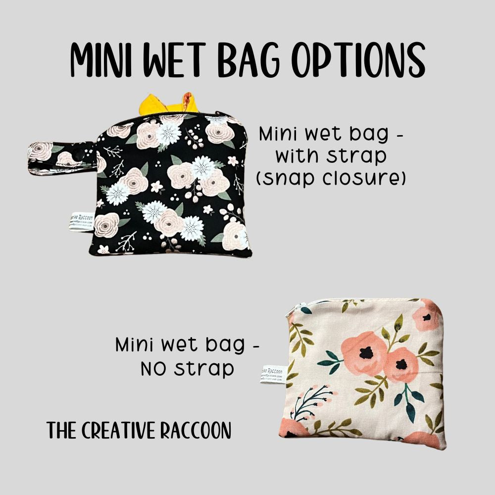 Floral Bag Wet Dry Bag Period Pouch Custom Reusable Bag - The Creative Raccoon
