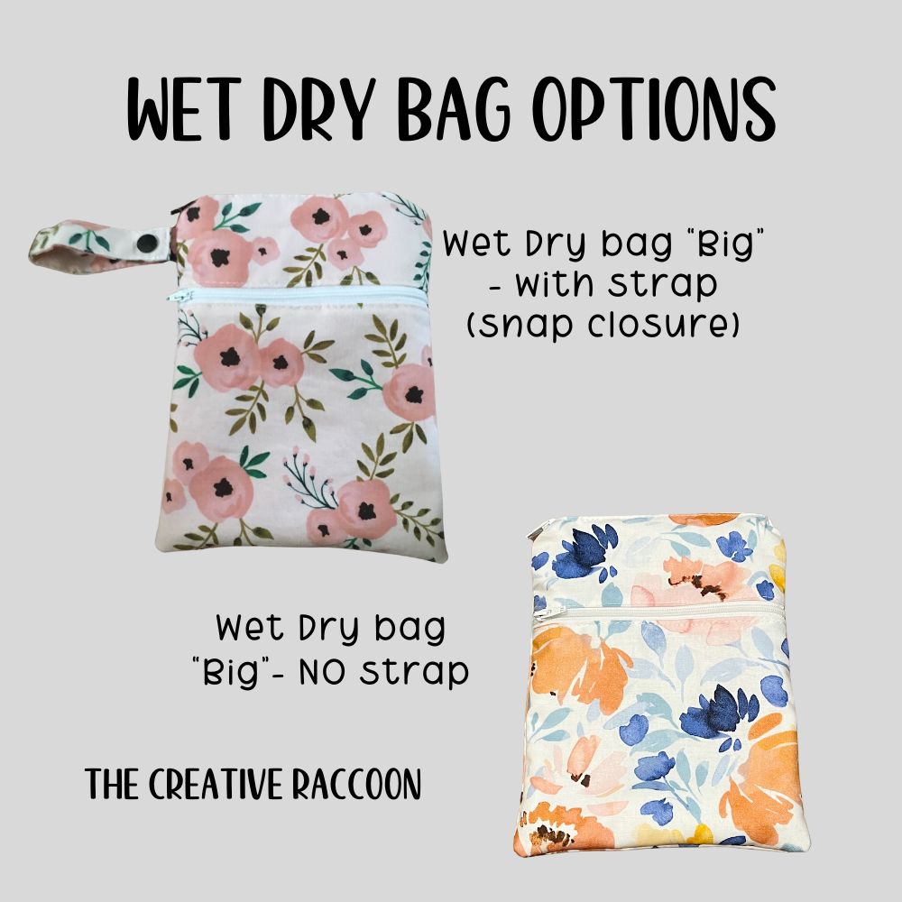 Floral Bag Wet Dry Bag Period Pouch Custom Reusable Bag - The Creative Raccoon