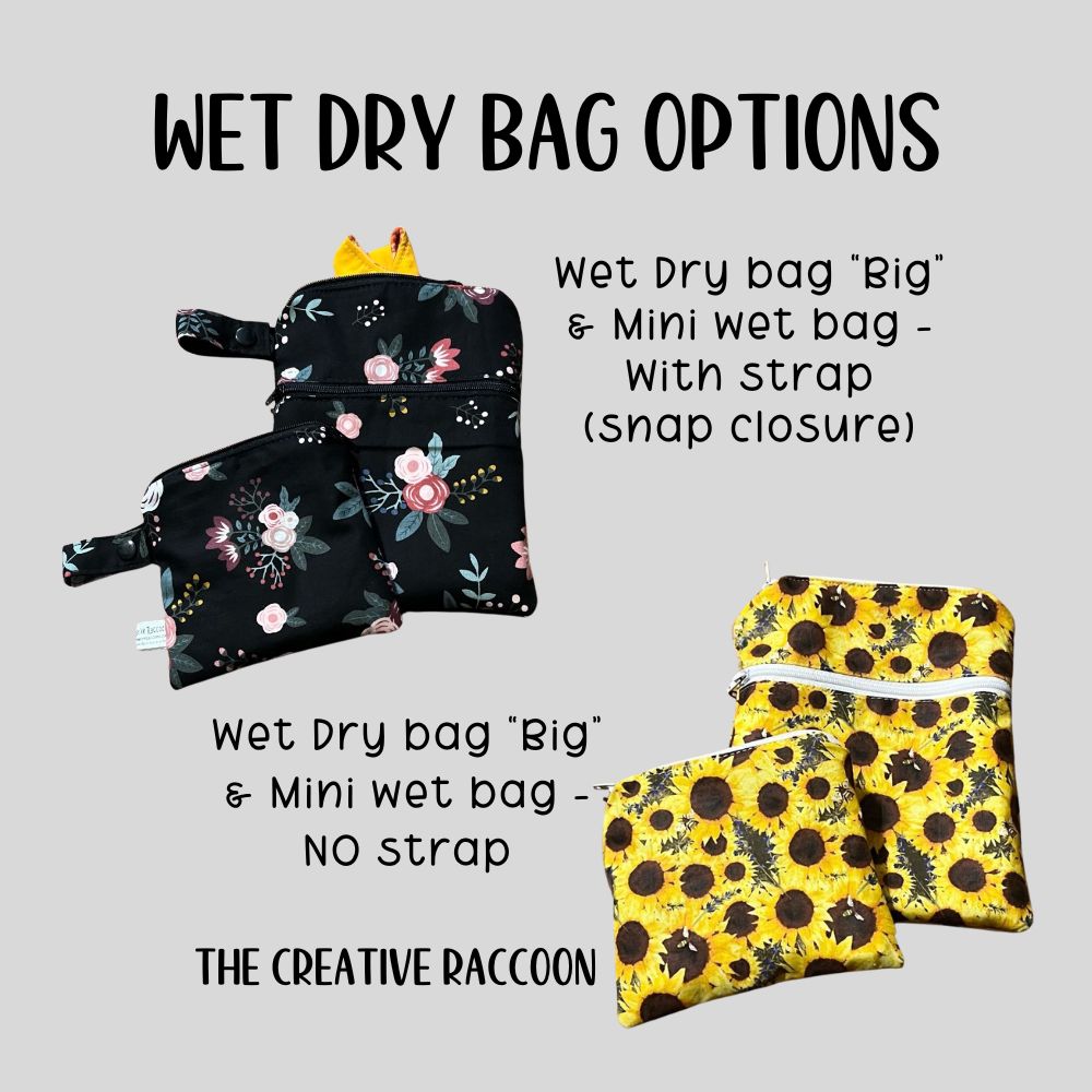 Floral Bag Wet Dry Bag Period Pouch Custom Reusable Bag - The Creative Raccoon