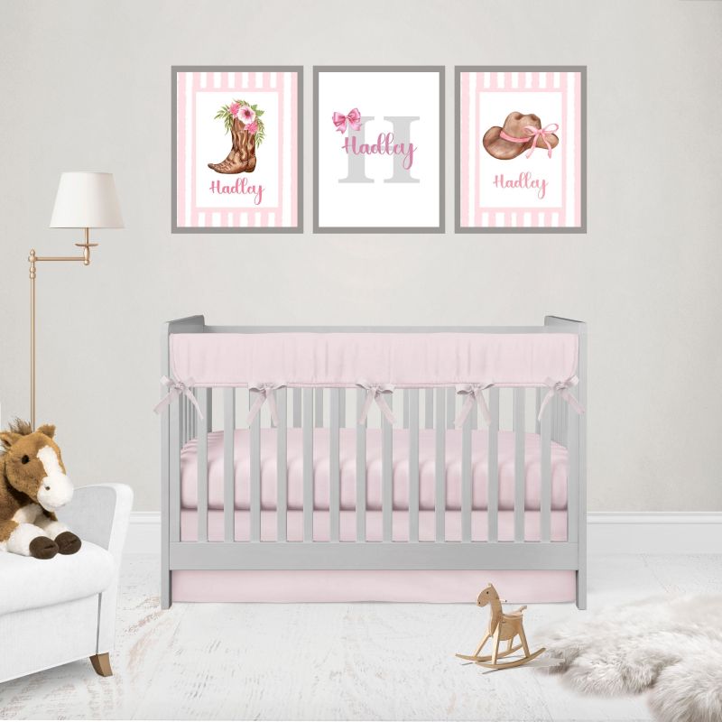 Mini Crib Bedding Set, Pink Nursery - The Creative Raccoon