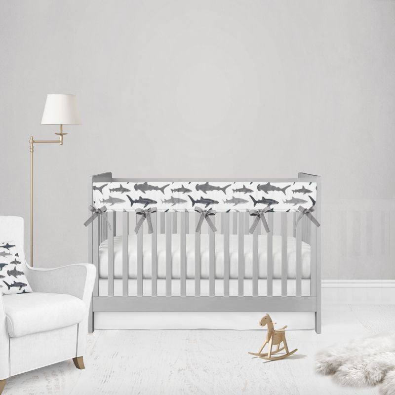 Nautical Bedding Shark Theme Crib Bedding Blue Nursery - The Creative Raccoon