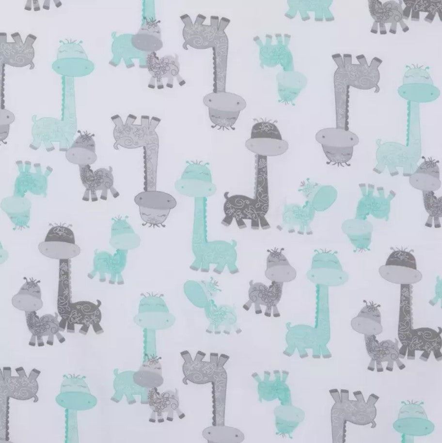 Safari Nursery Theme Car Seat Canopy Aqua and Gray - The Creative Raccoon