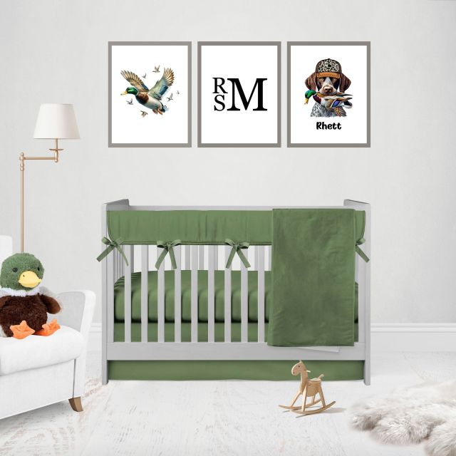 Sage Green Crib Bedding Set - The Creative Raccoon