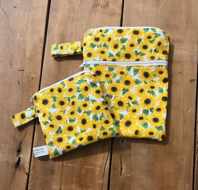 Sunflower Wet Dry Bag, Period Bag - The Creative Raccoon