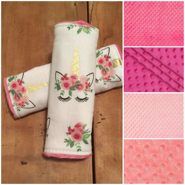 Unicorn Themed Car Seat Strap Covers - The Creative Raccoon