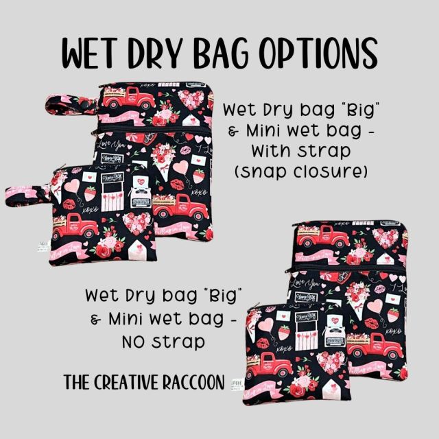 Valentines Day Bag Wet Dry Bag Period Bag Underwear Travel Bag - The Creative Raccoon