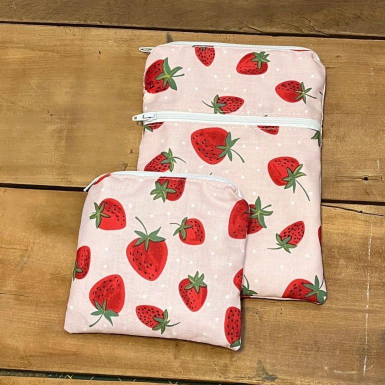 Wet Dry Bag, Period Pouch, Strawberry Bag - The Creative Raccoon