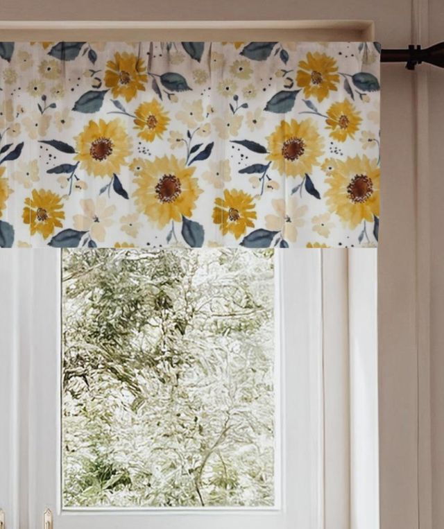 Sunflower Curtains, Floral Window Valance