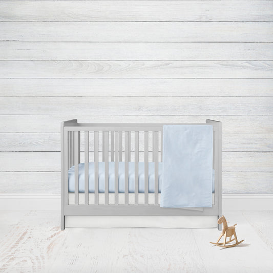 2-piece set - light blue blanket & crib sheet