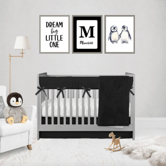 Black Bedding Baby Crib Sets Crib Comforter Black Nursery - The Creative Raccoon
