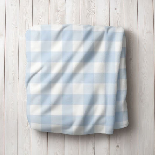 Blue Gingham Crib Comforter Handmade Blankets - The Creative Raccoon