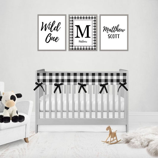 Buffalo Plaid Mini Crib Rail Cover Set - The Creative Raccoon