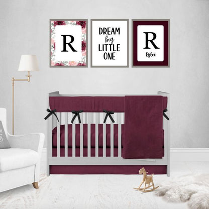 Burgundy Teething Rail Cover - The Creative Raccoon