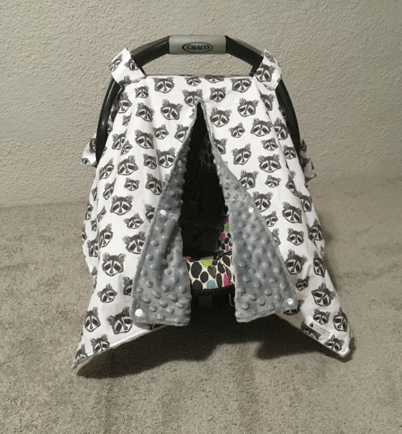 Car Seat Canopy Raccoon Gift Woodland Nursery - The Creative Raccoon