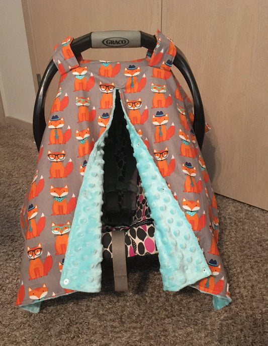 Car Seat Canopy Woodland Theme Nursery - The Creative Raccoon