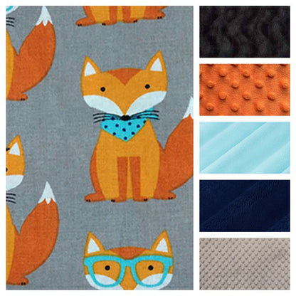 minky colors available for the fox car seat canopy