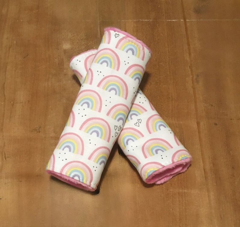 Car Seat Strap Covers Rainbow Gifts 1st Birthday - The Creative Raccoon