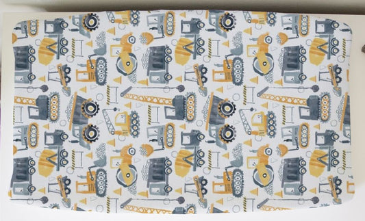 Construction Trucks Changing Pad Cover - The Creative Raccoon