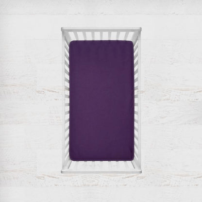 Cotton Crib Sheet - Dark Purple - The Creative Raccoon