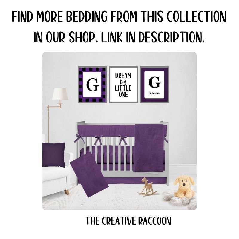 Cotton Crib Sheets Changing Pad Cover Purple Nursery Theme - The Creative Raccoon