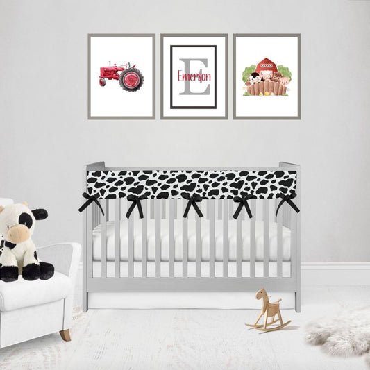 Cow Crib Rail Cover Set Mini Crib Farm Nursery - The Creative Raccoon
