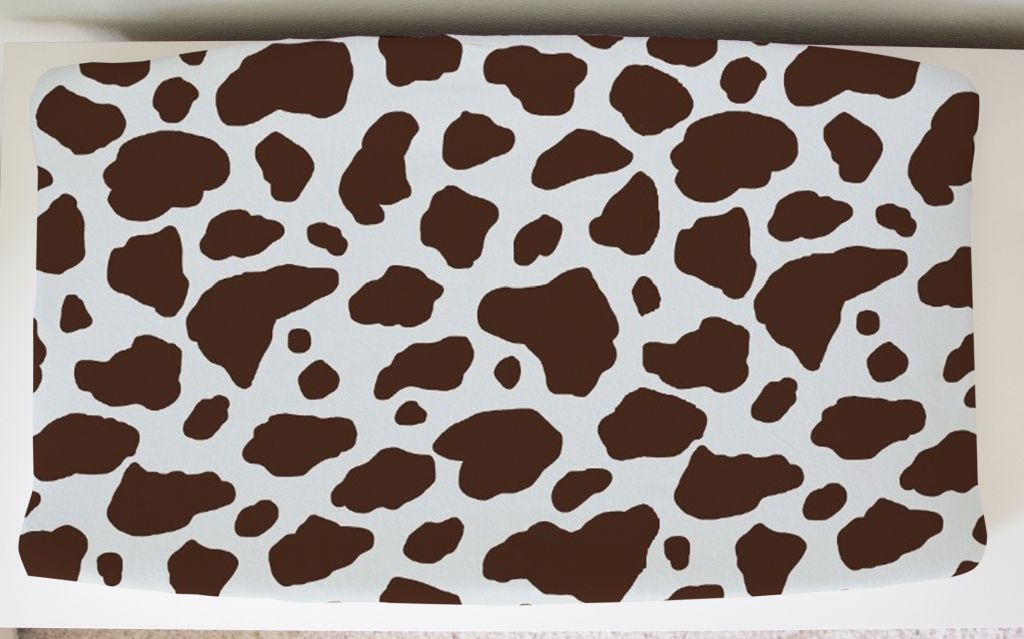 Cow Print Changing Pad Cover: Brown & White - The Creative Raccoon