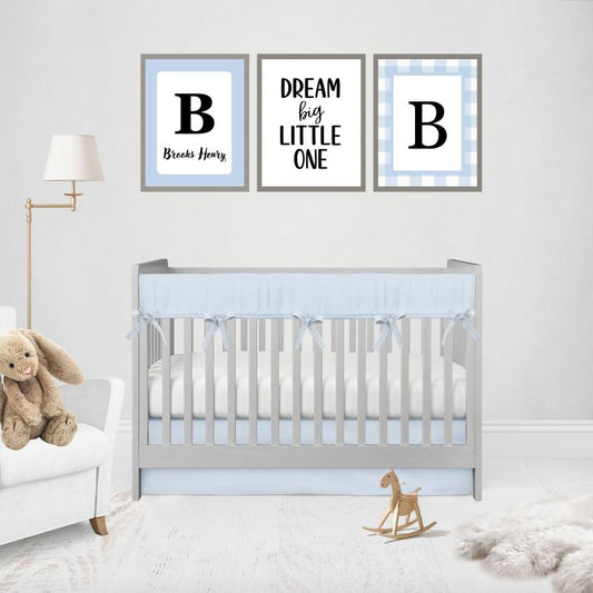 Crib Bedding Blue Nursery Crib Rail Cover Crib Comforter - The Creative Raccoon