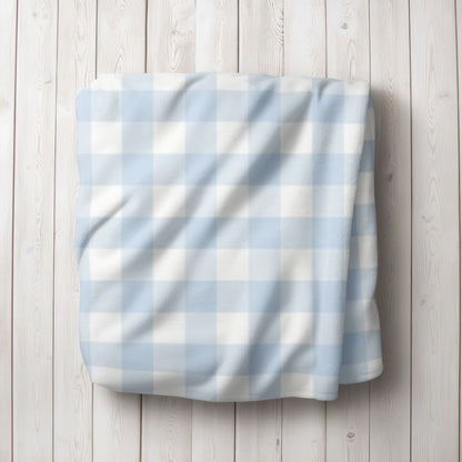 Crib Bedding Set Gingham Light Blue Nursery Sets - The Creative Raccoon 