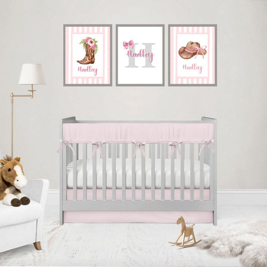 Crib Bedding Set, Pink Nursery - The Creative Raccoon