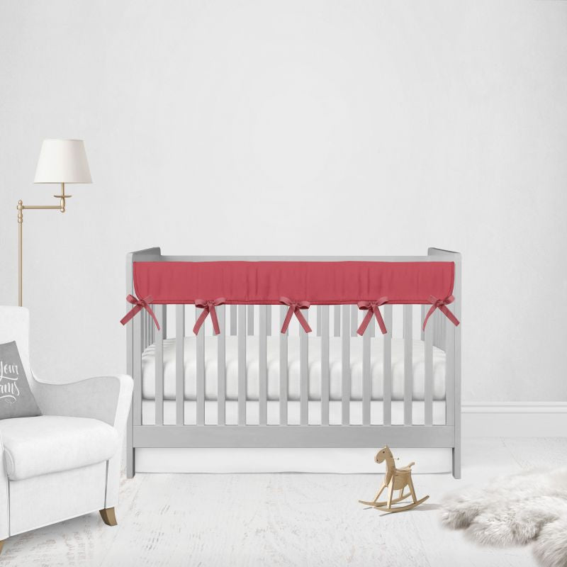 Crib Rail Cover Crib Skirt Crib Bedding Set Red Nursery Set - The Creative Raccoon