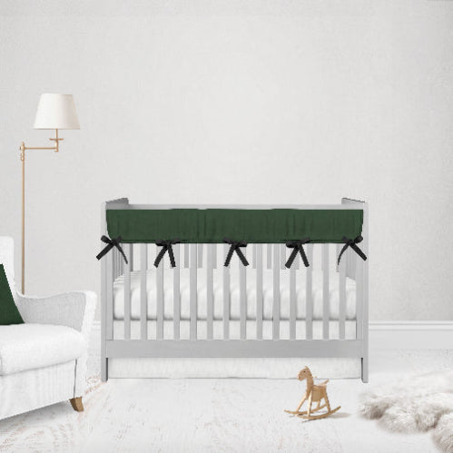 Crib Rail Cover Dark Green Bedding Set Hunter Green Nursery Set - The Creative Raccoon