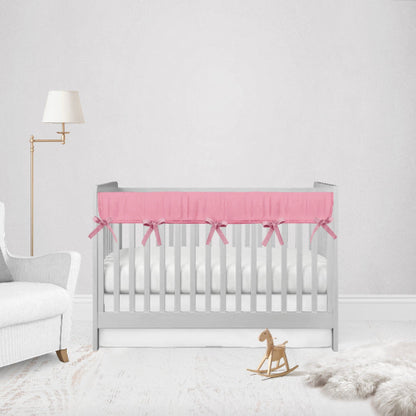 Mini Crib Bedding Crib Rail Cover Pink Nursery Decor - The Creative Raccoon