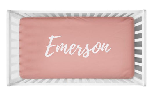 Crib Sheet - Coral Pink - The Creative Raccoon