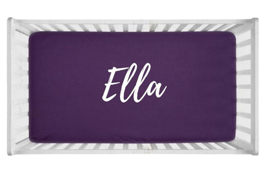 Crib Sheet - Dark Purple, Cotton or Jersey Knit