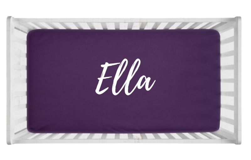 Crib Sheet - Dark Purple, Cotton or Jersey Knit