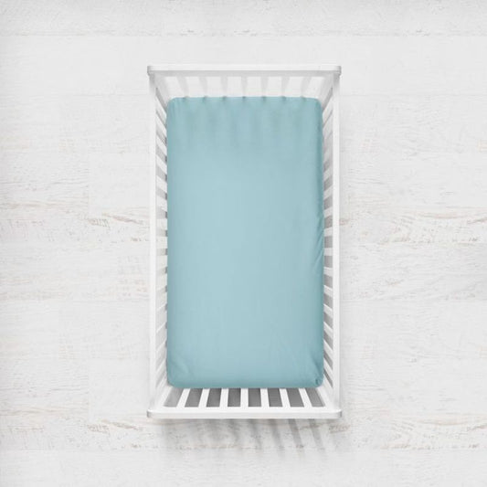 Crib Sheet: Solid Aqua Blue - The Creative Raccoon