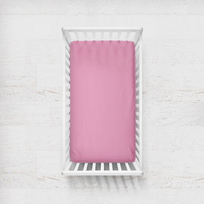 Crib Sheet: Solid Medium Pink  -  The Creative Raccoon
