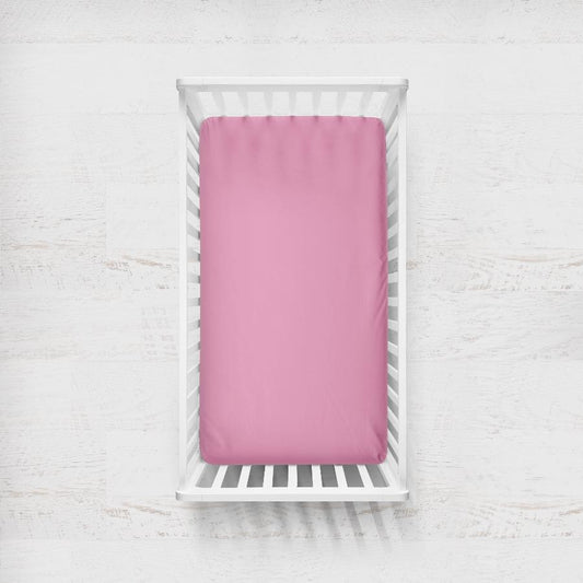 Crib Sheet: Solid Medium Pink  -  The Creative Raccoon