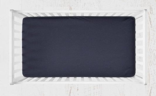 Crib Sheet: Solid Navy Blue - The Creative Raccoon