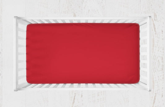 Crib Sheet: Solid Red - The Creative Raccoon