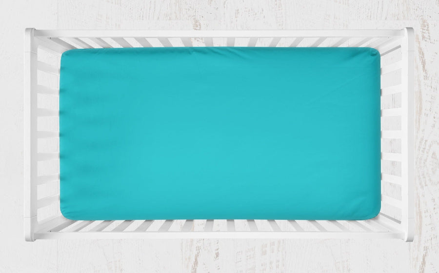 Crib Sheet: Teal Blue - The Creative Raccoon
