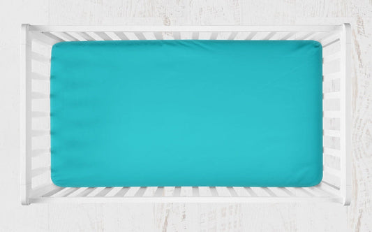 Crib Sheet: Teal Blue - The Creative Raccoon