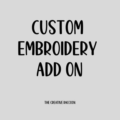 Custom Embroidery Add On.
Custom Embroidery Add on: Applique Monograms - The Creative Raccoon