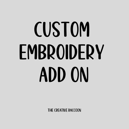 Custom Embroidery Add On.
Custom Embroidery Add on: Applique Monograms - The Creative Raccoon